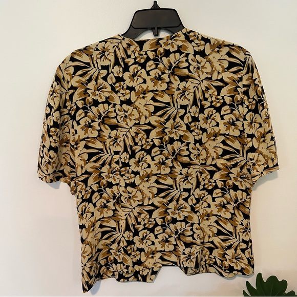 VINTAGE Black And Cream Floral 2 Piece - Picture 10 of 11